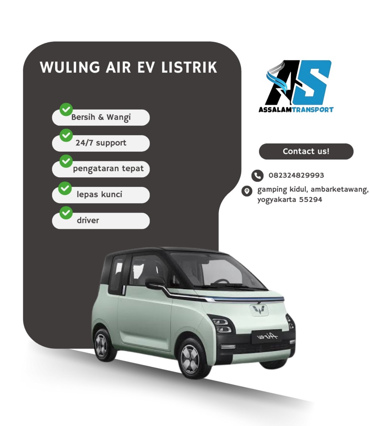 Wuling | Air EV - sewa mobil Jogja